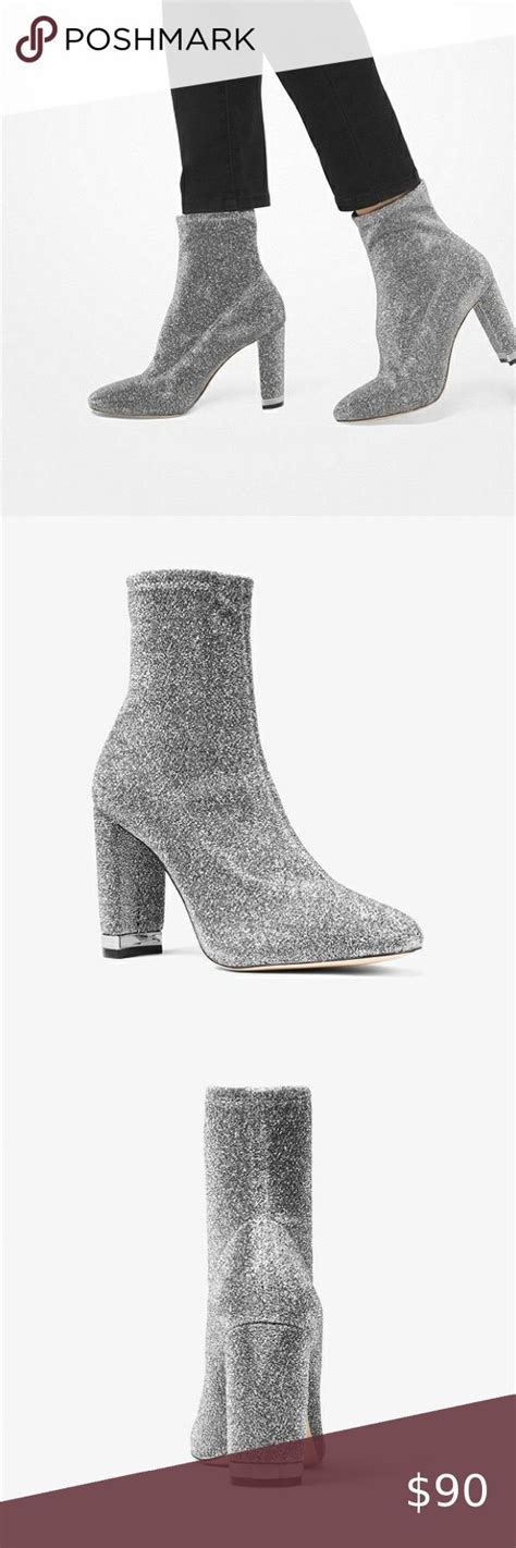 michael kors mandy glitter stretch knit bootie in black silver|Mandy Glitter Stretch.